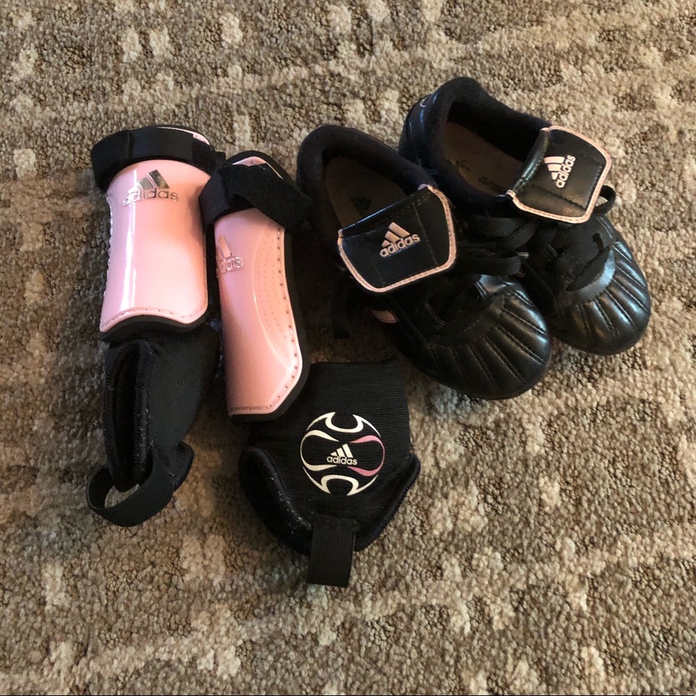 Toddler soccer cleats & shin guards